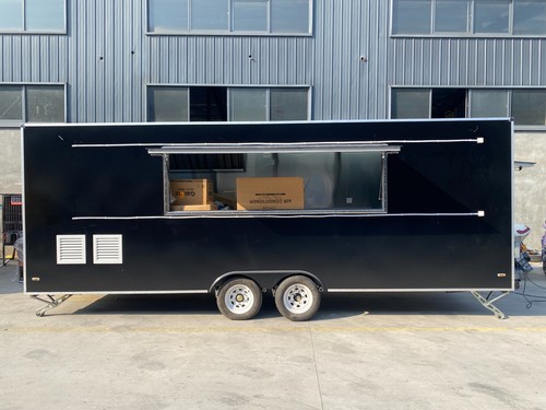 Black food trailer - food,