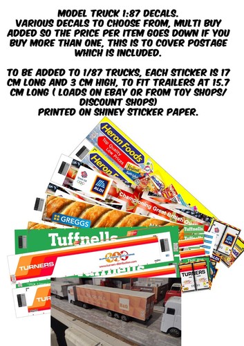 Model railway truck decals - model,