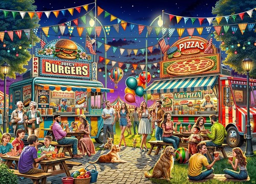 Food trucks jigsaw puzzle - food,
